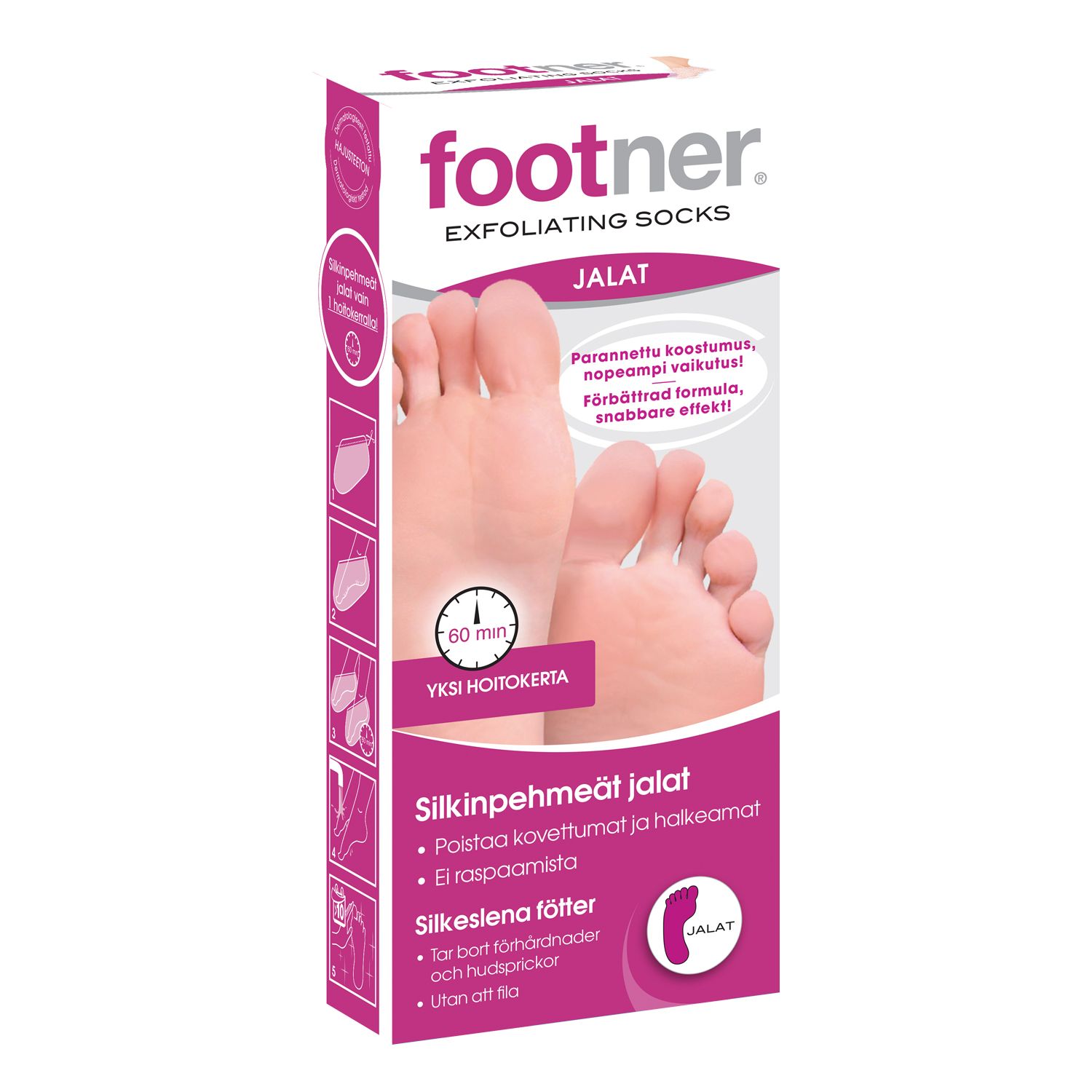 Footner Exfoliating Socks kuorintasukat Sabora Pharma